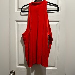 Worthington Bold Red Sleeveless Velvet top